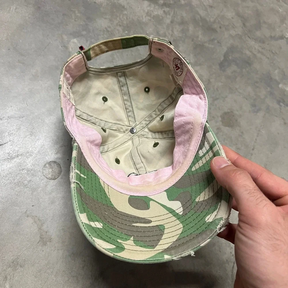47 Brand Washington Nationals Camo Hat Womens MLB Baseball Cap Pink Distressed